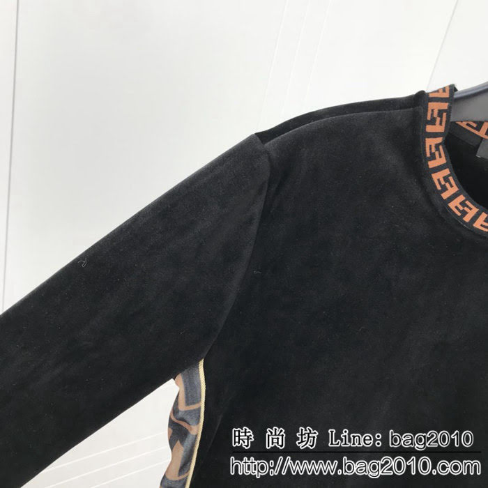 FENDI芬迪 18秋冬最新款 加厚加絨 男款絲絨套裝  ydi2252